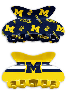 Claw Set of 2 Michigan Wolverines Womens Hair Scrunchie - Navy Blue