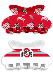 Claw Set of 2 Ohio State Buckeyes Womens Hair Scrunchie - Red