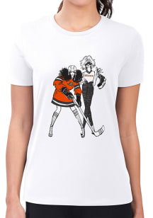 4Her Anaheim Ducks Womens White Hockey Girls Style Short Sleeve T-Shirt