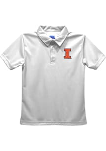 Vive La Fete Illinois Fighting Illini Youth White Team Short Sleeve Polo Shirt