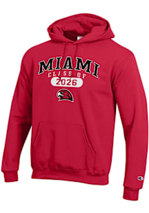 Champion Miami RedHawks Mens Red Class of 2026 Powerblend Long Sleeve Hoodie