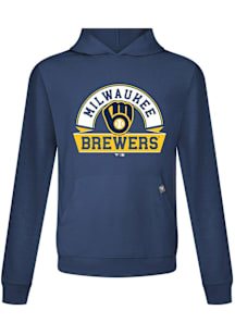 Levelwear Milwaukee Brewers Mens Navy Blue Relay Banner Arch Hood