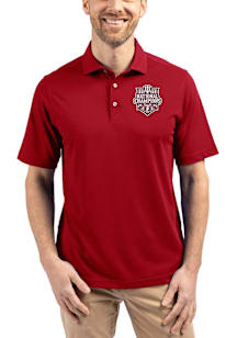 Cutter and Buck Indiana Hoosiers Mens Crimson 2025 CFP National Champions Virtue Eco Pique Short S..