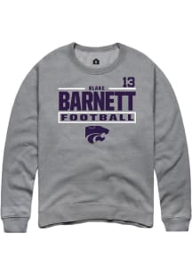 Blake Barnett Rally Mens Graphite K-State Wildcats NIL Stacked Box Player Crew