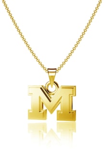 Logo Pendant Michigan Wolverines Womens Necklace - Gold