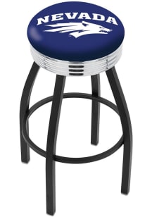 Nevada Wolf Pack 3 Ring Chrome Seat Pub Stool - Black