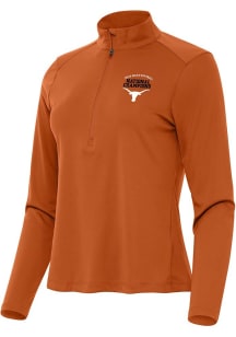 Antigua Texas Longhorns Womens Burnt Orange 2025 Womens CWS Champs Tribute Qtr Zip Pullover