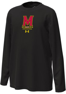 Youth Maryland Terrapins Black Under Armour Team Logo Long Sleeve T-Shirt