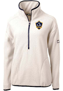 Cutter and Buck LA Galaxy Womens White Cascade Sherpa Qtr Zip