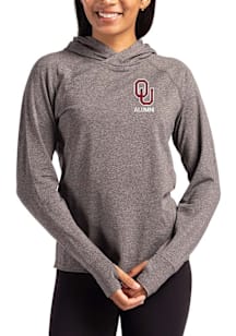 Cutter and Buck Oklahoma Sooners Womens Black Alumni Adapt Knit Hood Hooded Sweatshirt