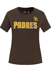 Pro Standard San Diego Padres Womens Brown Classic Short Sleeve T-Shirt