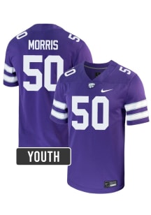 Boone Morris Nike Youth Purple K-State Wildcats NIL Name And Number Football Jersey Jersey