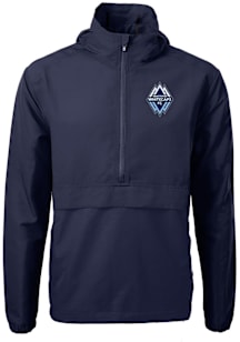 Cutter and Buck Vancouver Whitecaps FC Mens Navy Blue Charter Eco Pullover Jackets