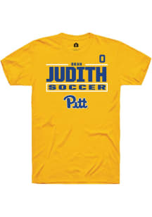 Okah Judith Rally Mens Gold Pitt Panthers NIL Stacked Box Player T Shirt