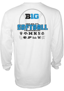 Mens White Big Ten 2025 Big Ten Softball Tee