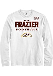 Dakari Frazier Western Michigan Broncos White Football NIL Stacked Box Long Sleeve Player T Shirt