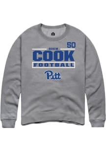 Denim Cook Rally Mens Graphite Pitt Panthers NIL Stacked Box Player Crew