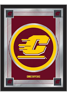 Central Michigan Chippewas Logo Hanging Back Bar Mirror