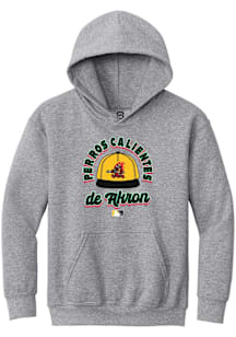 Summit Sportswear Akron RubberDucks Youth Grey Circle Cap Copa Long Sleeve Hoodie