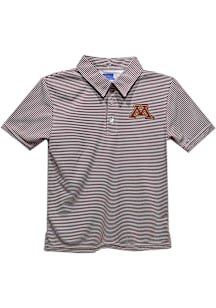 Vive La Fete Minnesota Golden Gophers Youth Maroon Pencil Stripe Short Sleeve Polo Shirt