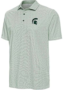 Antigua Michigan State Spartans Mens Green Pave Short Sleeve Polo