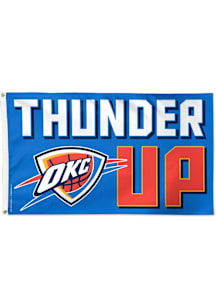 Oklahoma City Thunder Slogan Silk Screen Grommet Flag - Blue