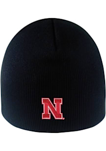 LogoFit Nebraska Cornhuskers Black Everest Beanie Mens Knit Hat