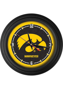 Black Iowa Hawkeyes Traditional Wall Clock
