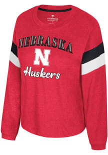 Colosseum Nebraska Cornhuskers Womens  Distressed LS Tee