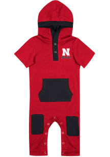 Baby Nebraska Cornhuskers  Colosseum Primary Logo Short Sleeve One Piece