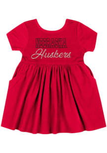 Baby Nebraska Cornhuskers  Colosseum Screenprint graphic Short Sleeve One Piece
