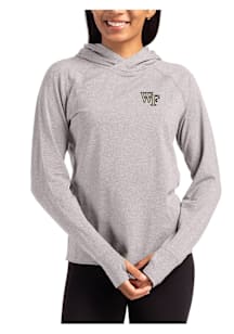 Cutter and Buck Wake Forest Demon Deacons Womens Grey Adapt Knit Hood Hooded Sweatshirt
