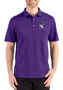 Cutter and Buck Northwestern Wildcats Mens Purple Advantage Refresh Short Sleeve Polo
