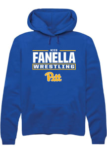Nico Fanella Rally Mens Blue Pitt Panthers NIL Stacked Box Player Hood