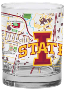 Iowa State Cyclones 14oz Campus Map Rock Glass - White