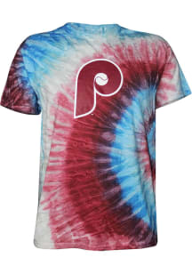Philadelphia Phillies Maroon Tie Dye Short Sleeve Fashion T Shirt