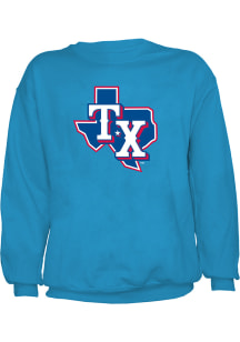 Texas Rangers Mens Light Blue State Long Sleeve Crew Sweatshirt