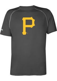 Pittsburgh Pirates Black Logo Raglan Short Sleeve T Shirt