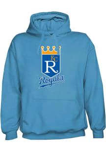 Kansas City Royals Mens Light Blue Coop Logo Long Sleeve Hoodie