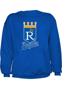 Kansas City Royals Mens Blue Logo Long Sleeve Crew Sweatshirt