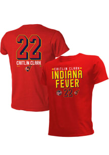 Caitlin Clark Indiana Fever Red N&amp;N Short Sleeve Player T Shirt