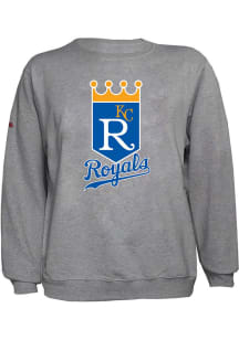 Kansas City Royals Mens Grey Logo Long Sleeve Crew Sweatshirt