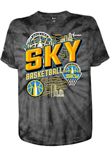 Chicago Sky Black Tie Dye Short Sleeve Fashion T Shirt