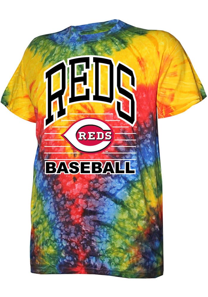 Men's Cincinnati Reds Red/Black V Tie-Dye T-Shirt