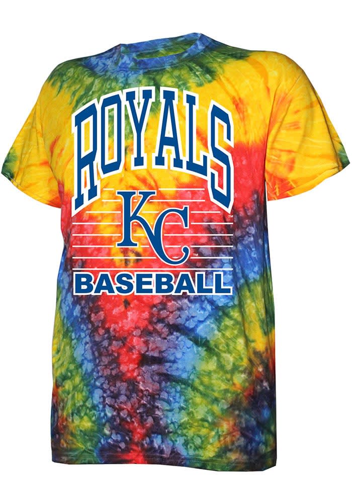 Dynasty Apparel Corp. Kansas City Royals Blue Rainbow Tie Dye Short Sleeve Fashion T Shirt, Blue, 100% Cotton, Size S, Rally House