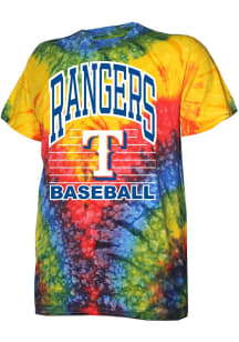 Texas Rangers Red Rainbow Tie Dye Short Sleeve Fashion T Shirt