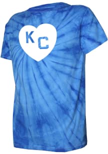 Kansas City Monarchs Blue Heart Short Sleeve Fashion T Shirt