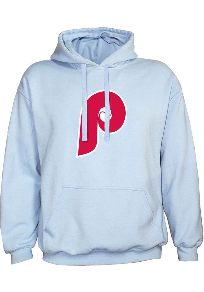 Stitches Men's Philadelphia Phillies Cooperstown Pullover Hoodie - Light Blue - L Each