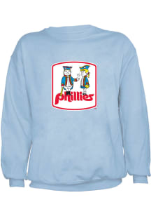 Philadelphia Phillies Mens Light Blue Alt Coop Logo Long Sleeve Crew Sweatshirt