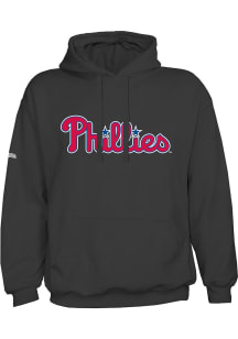 Philadelphia Phillies Mens Black Wordmark Long Sleeve Hoodie